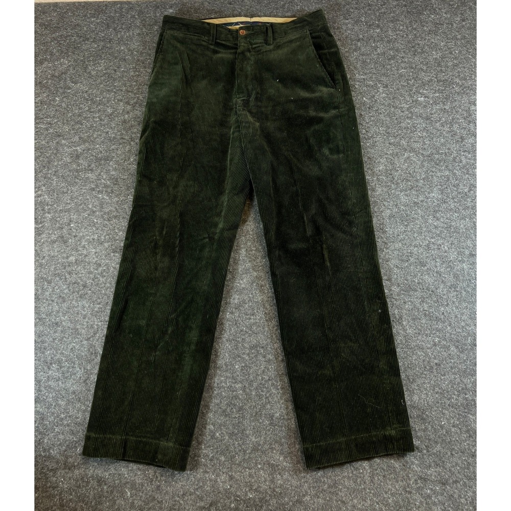 VTG Y2K Polo Ralph Lauren Preston Pants Mens 33x30 Green Corduroy Straight Leg